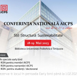 Înscrieri EARLY BIRD la Conferința Națională AICPS cea de a 31-a ediție/ 18 și 19 mai 2023 la Timișoara Înscrieri EARLY BIRD la Conferința Națională AICPS cea de a 31-a ediție/ 18 și 19 mai 2023 la Timișoara